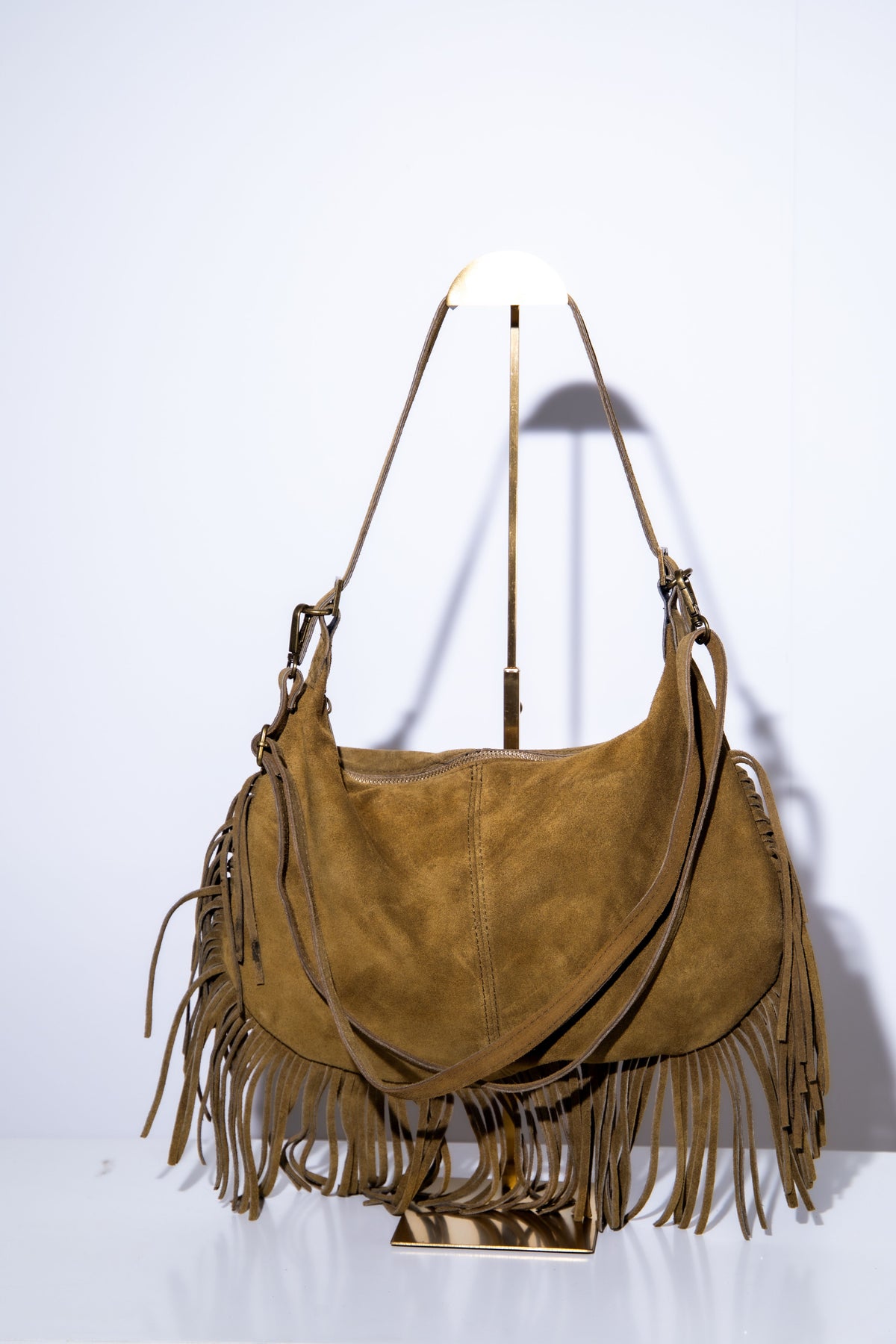 Stevie Fringe Bag Khaki