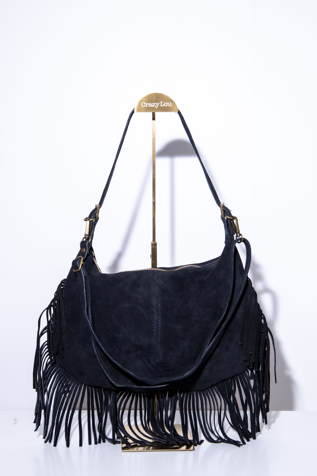 Stevie Fringe Bag Black