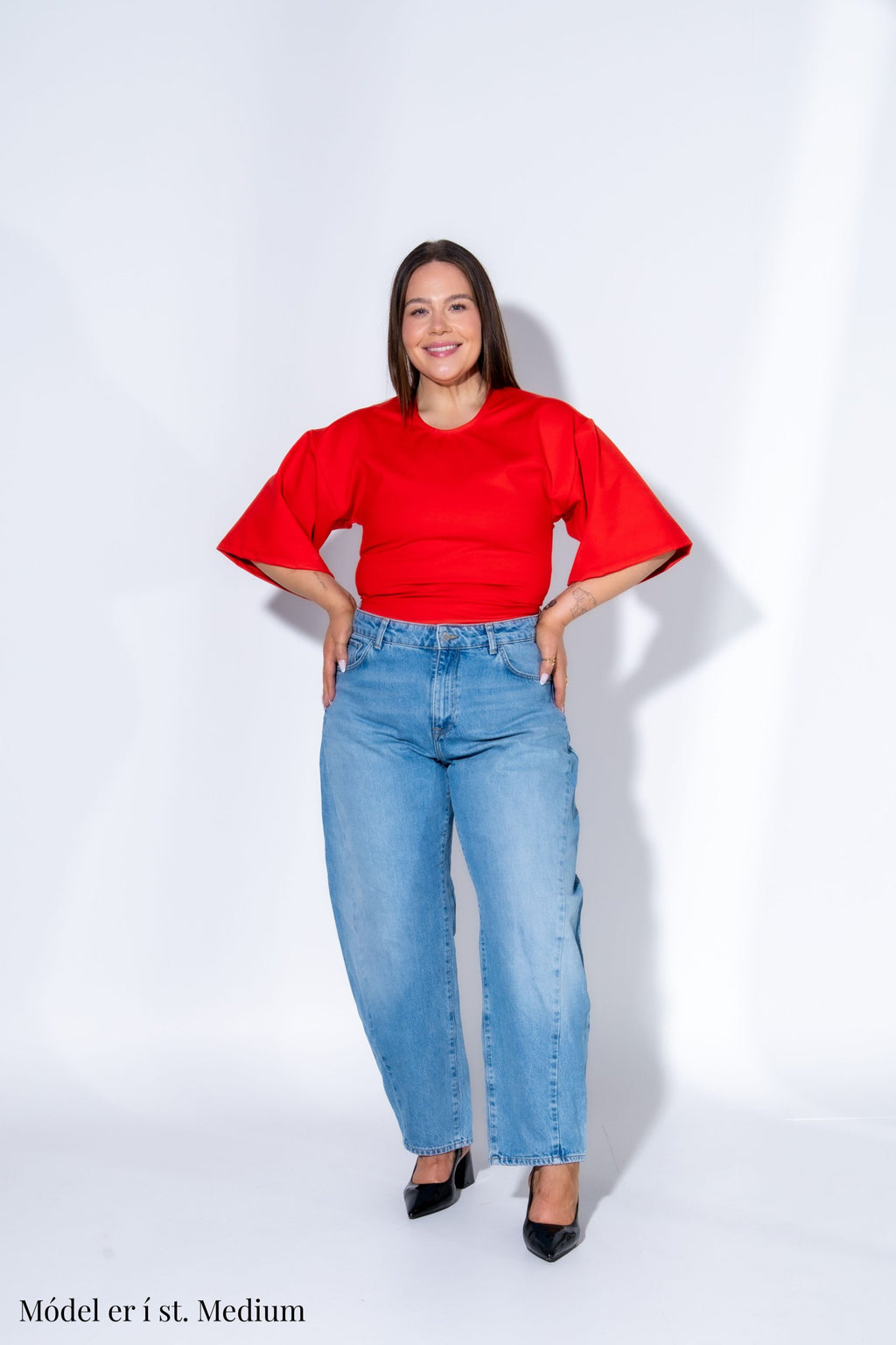 Fitted Mandarin Crop T-Shirt