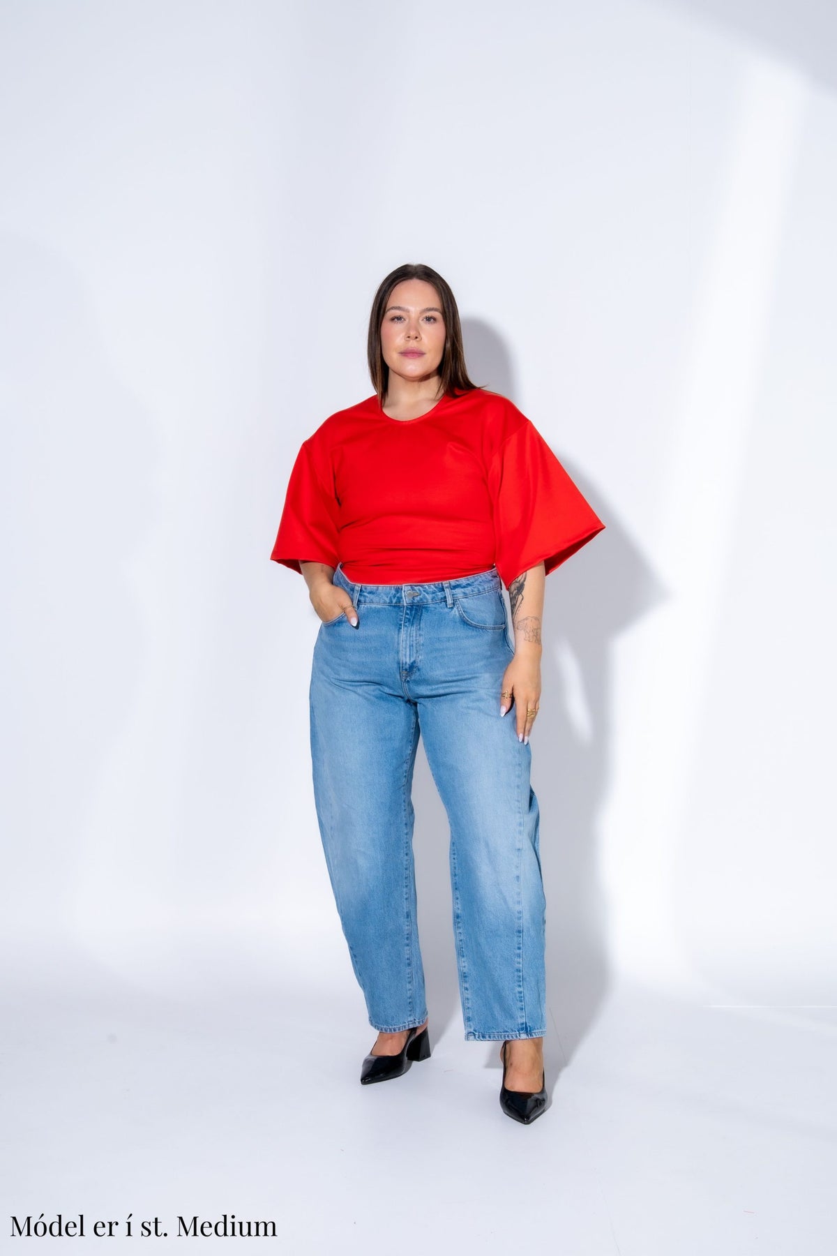 Fitted Mandarin Crop T-Shirt