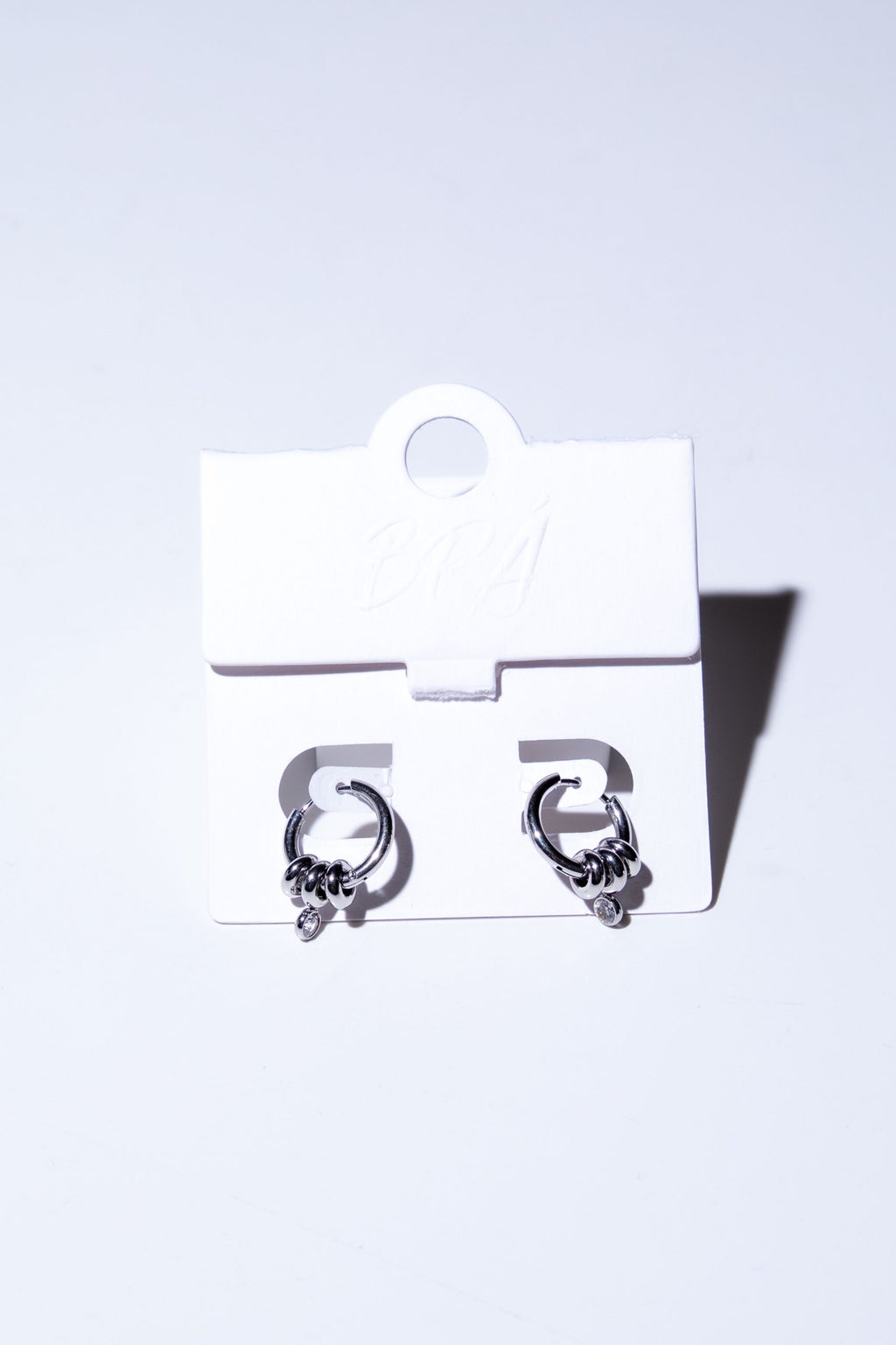 Orbit Stone Hoops Silfur