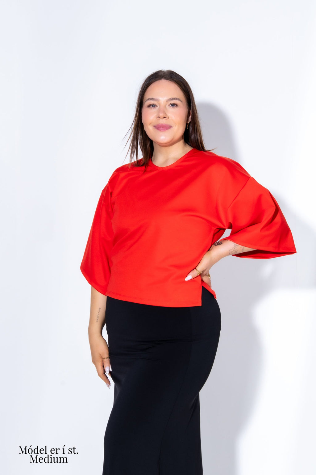 Fitted Mandarin Crop T-Shirt