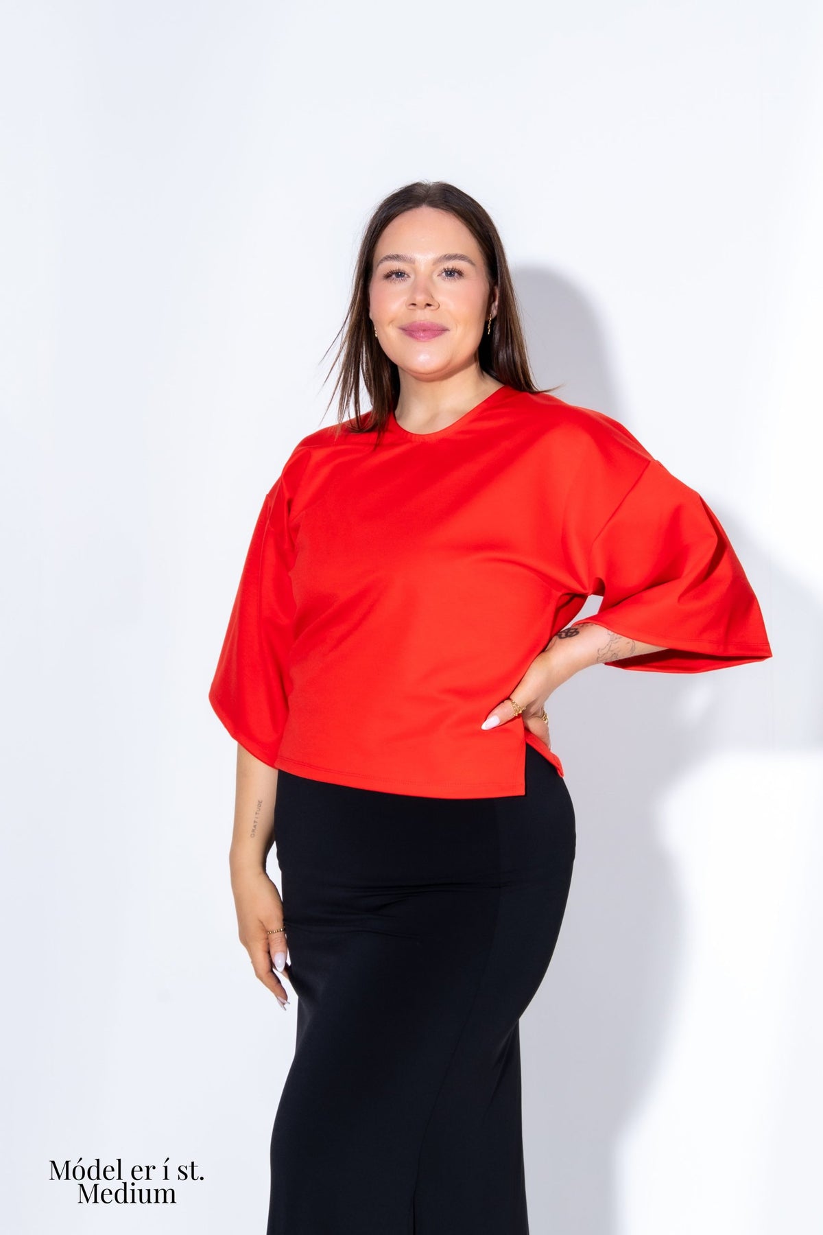 Fitted Mandarin Crop T-Shirt