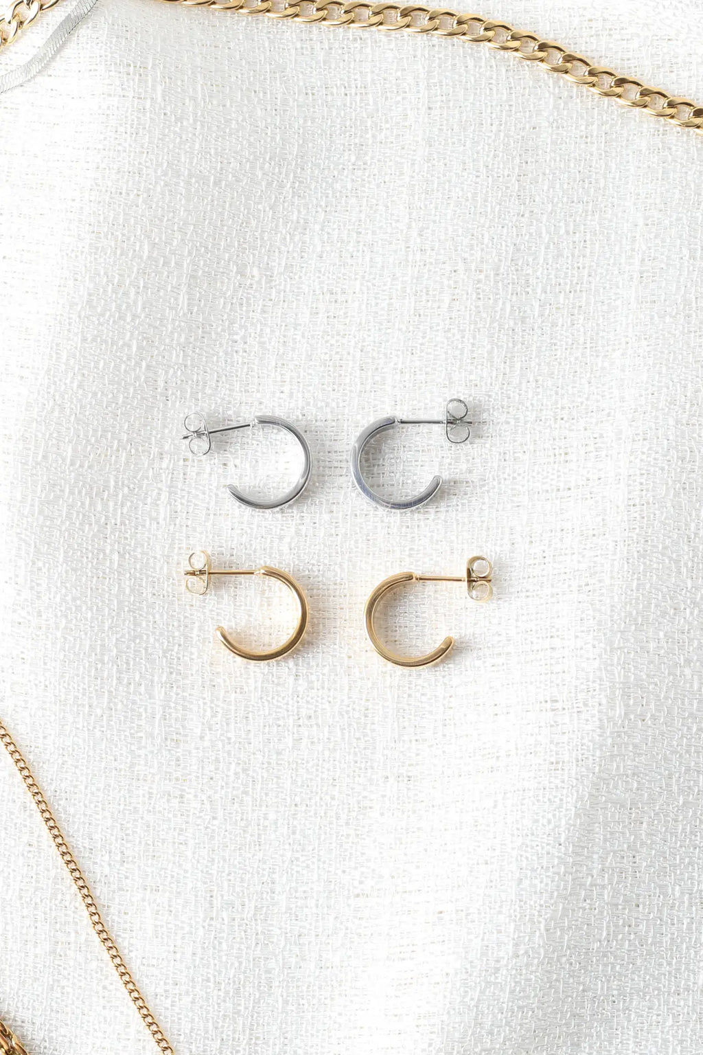 Basic Open Hoops Silfur