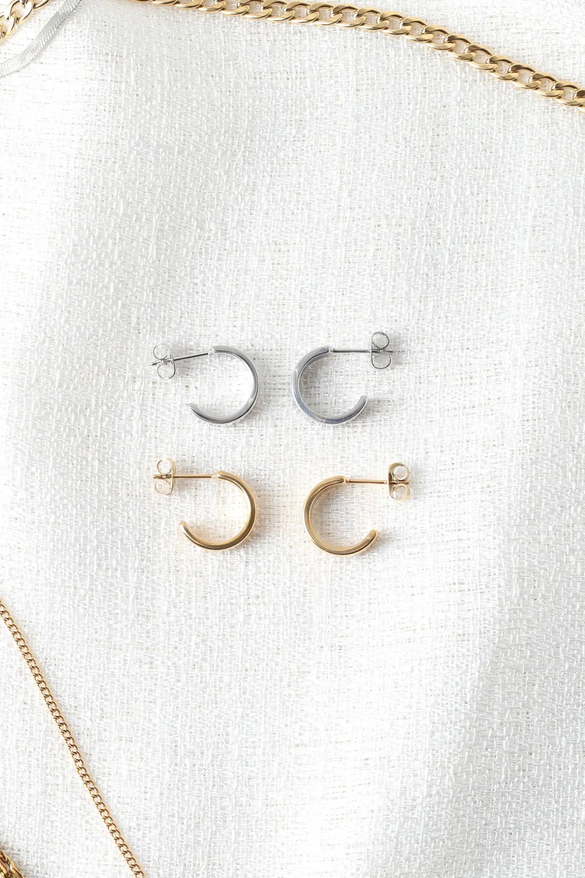 Basic Open Hoops Silfur