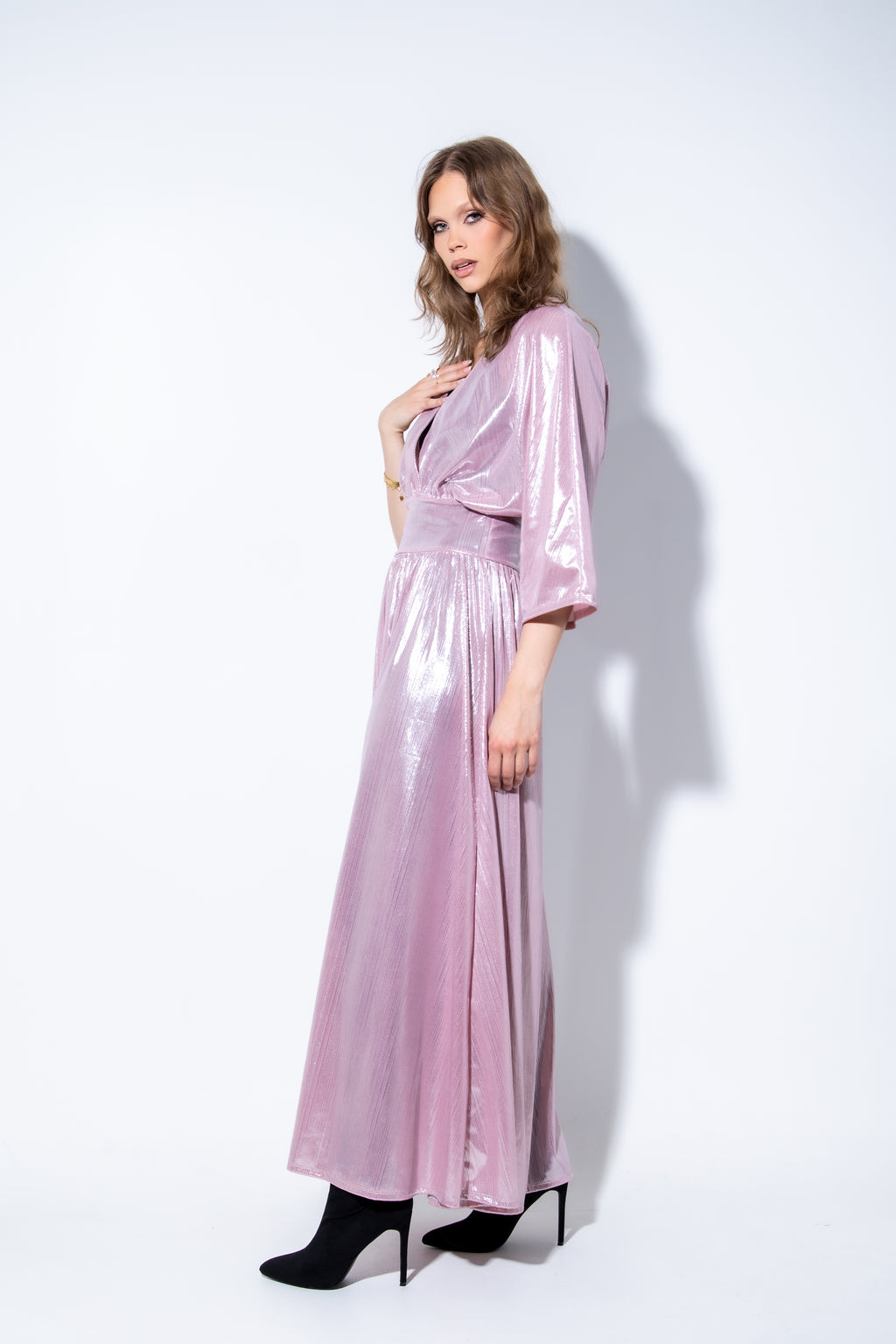 Sönn Pink Cosmic Síðkjóll