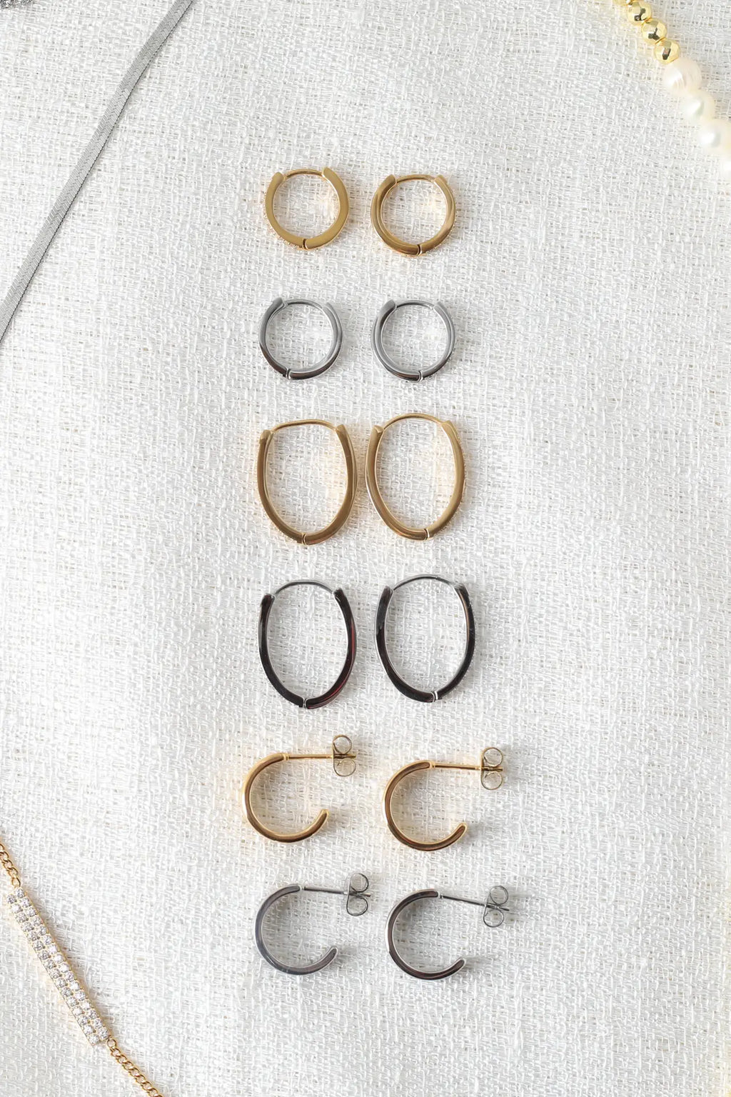 Anna Small CZ Hoops Gull