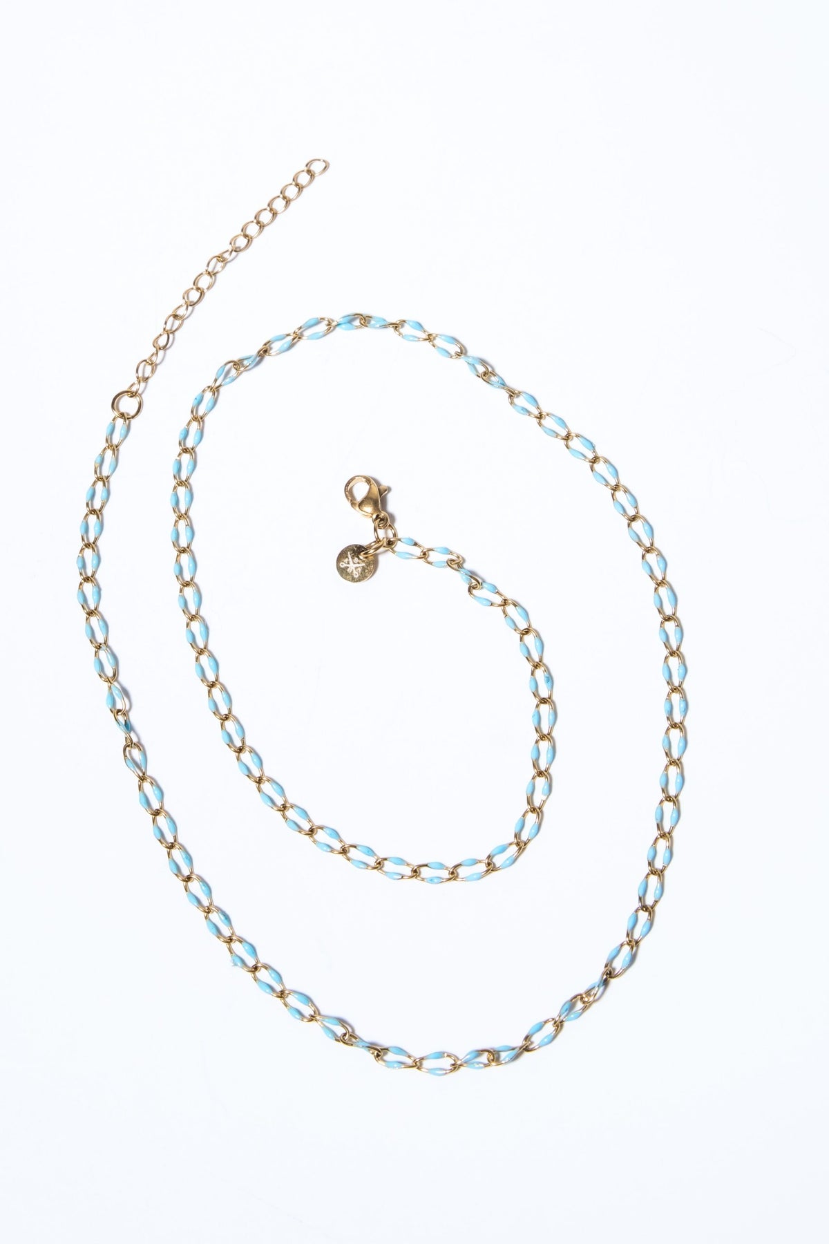 Fine Enamel Blue Gold Chain