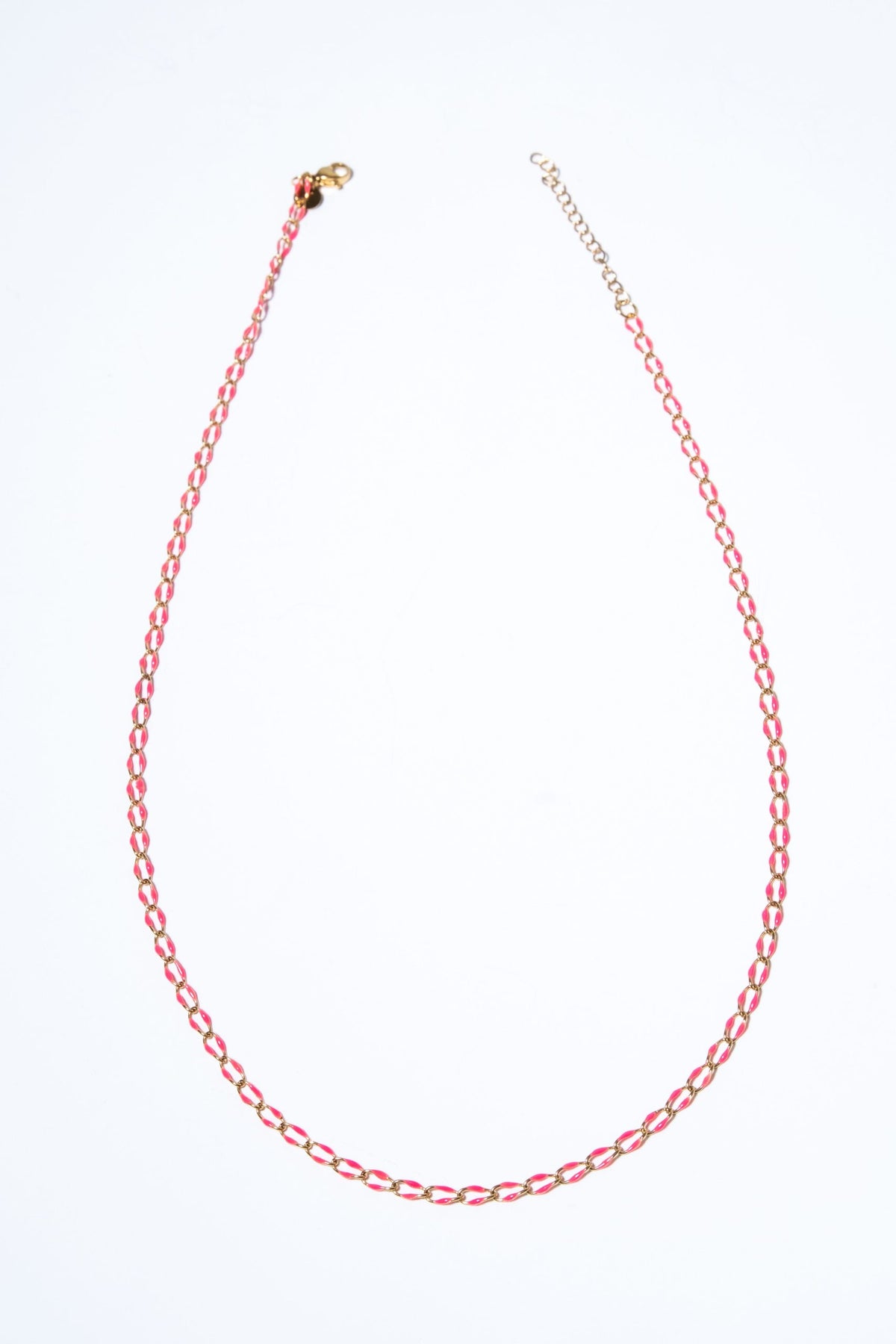 Fine Enamel Pink Gold Chain