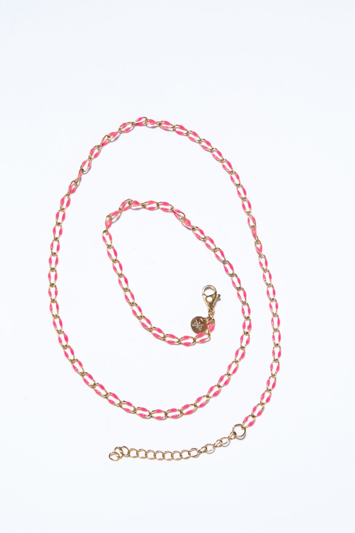 Fine Enamel Pink Gold Chain