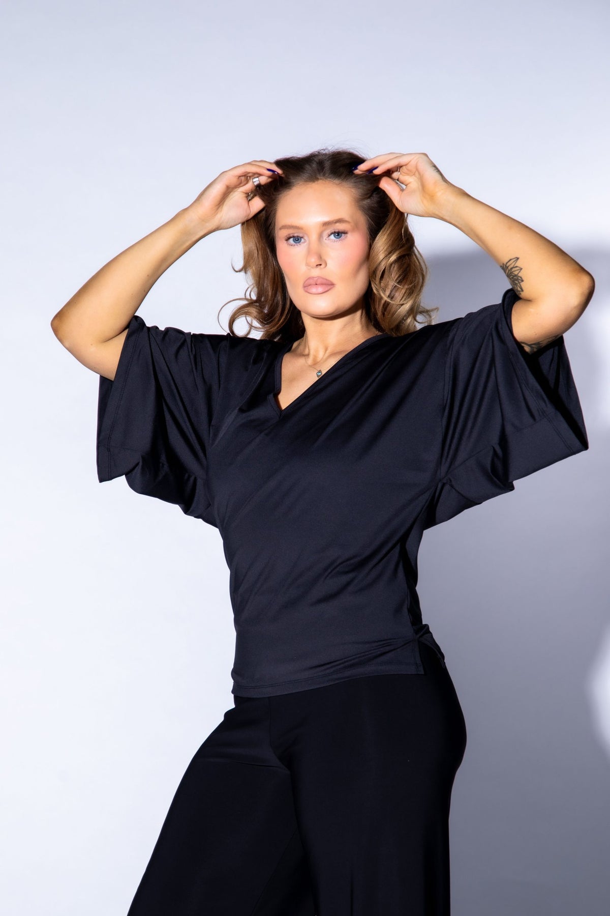 Fitted Svartur Crop T-Shirt
