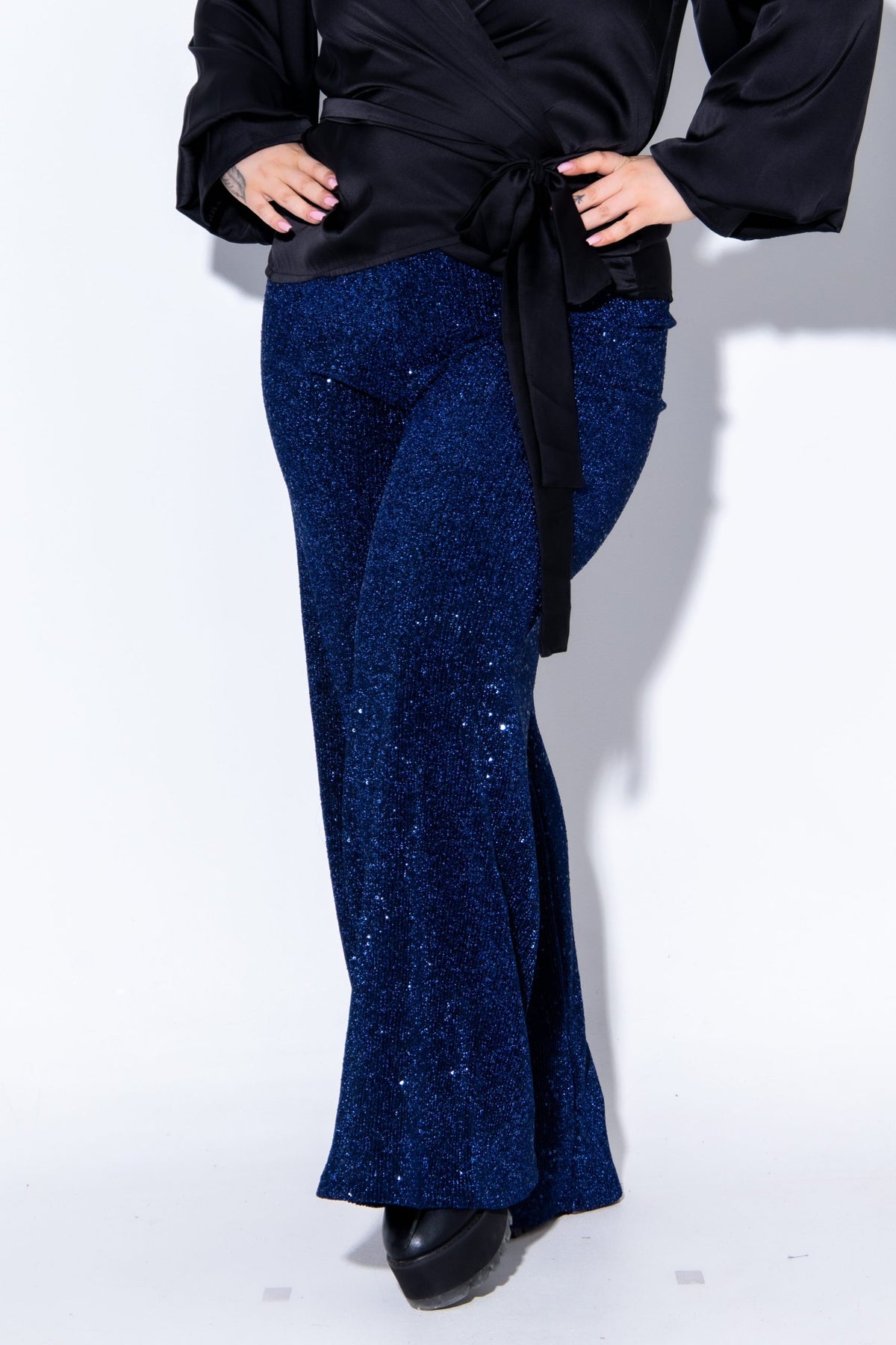Pallíettu Buxur Midnight Blue