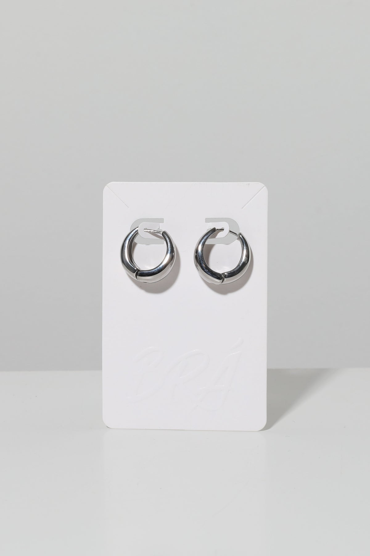 Basic Oval Hoops Silfur
