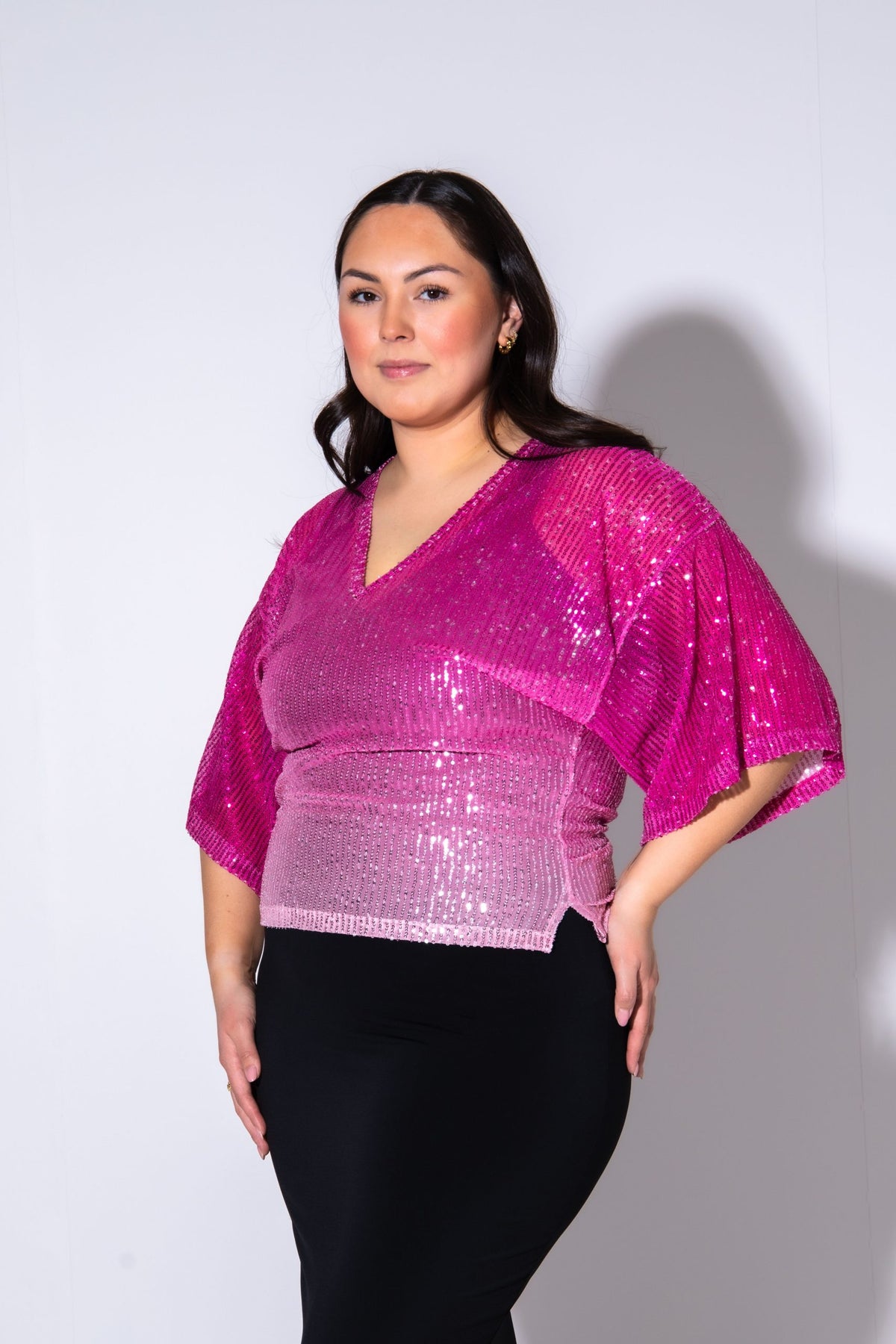 Pallíettu Crop T-Shirt Pink Haze