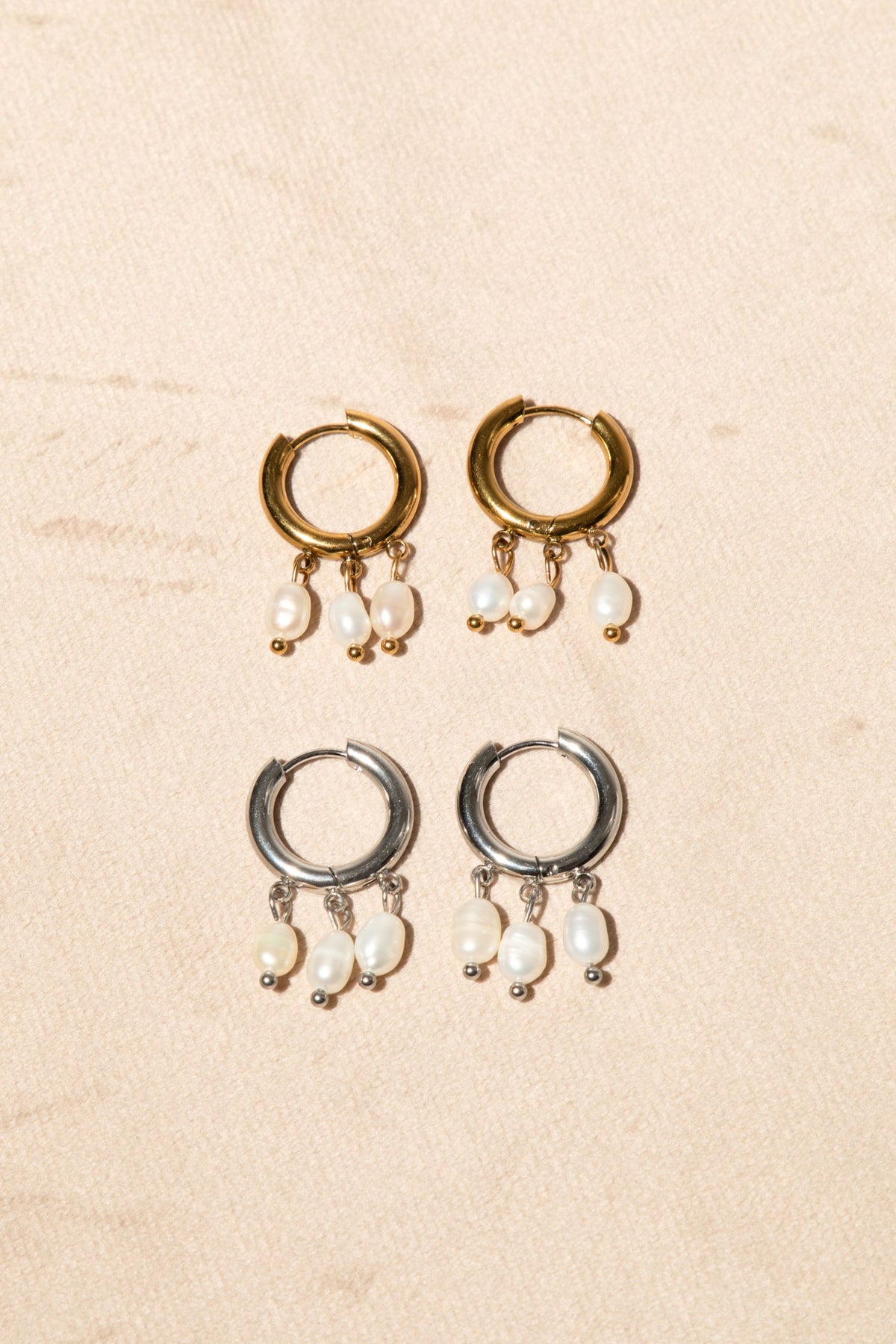 Triple Pearls Hoop Gull
