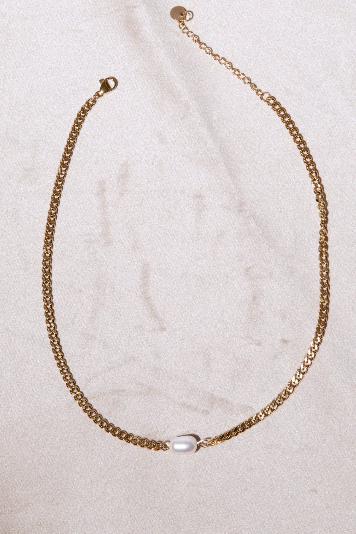 Chunky Pearl Chain Choker Gull