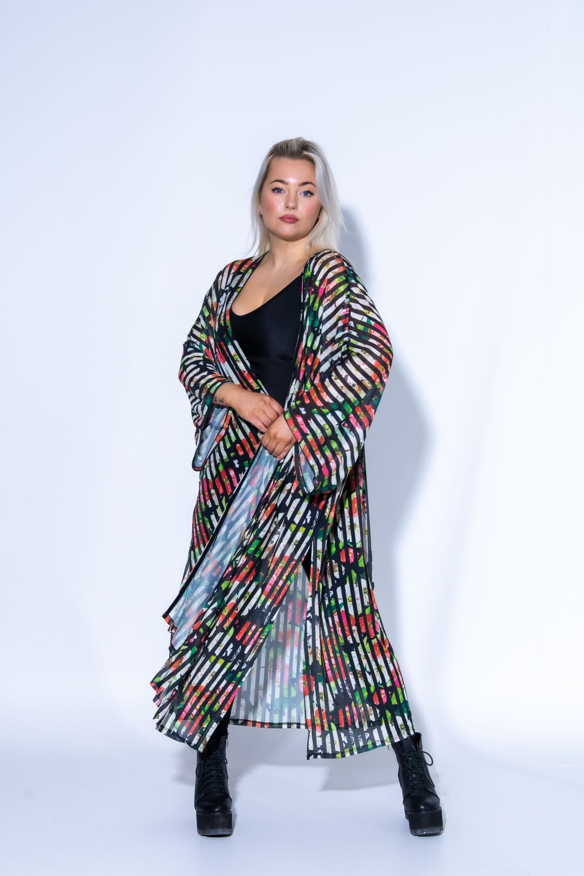 Striped Flower Kimono Oversized XL