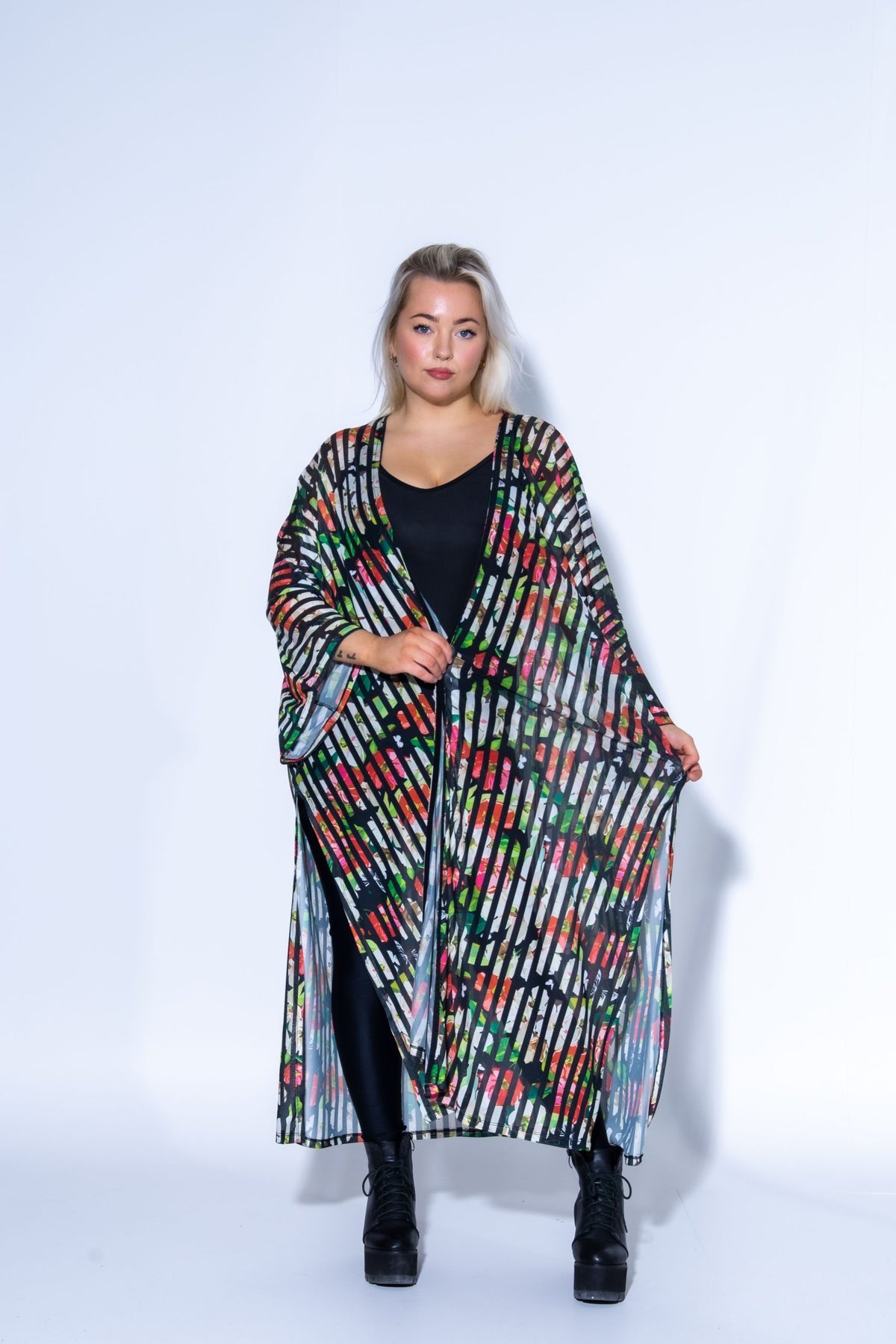 Striped Flower Kimono Oversized XL