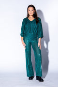 Pallíettu Buxur Emerald