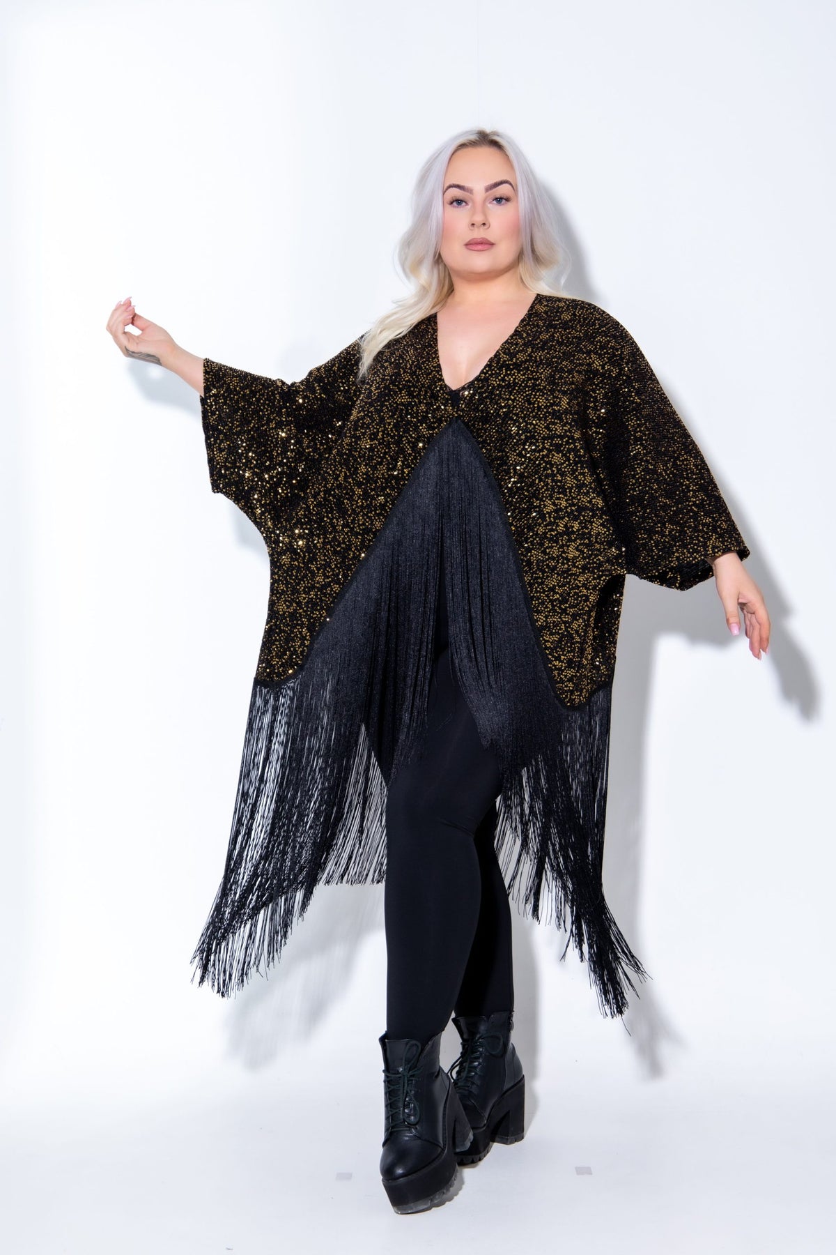 Kimono Svartur+Gull 50cm Kögur