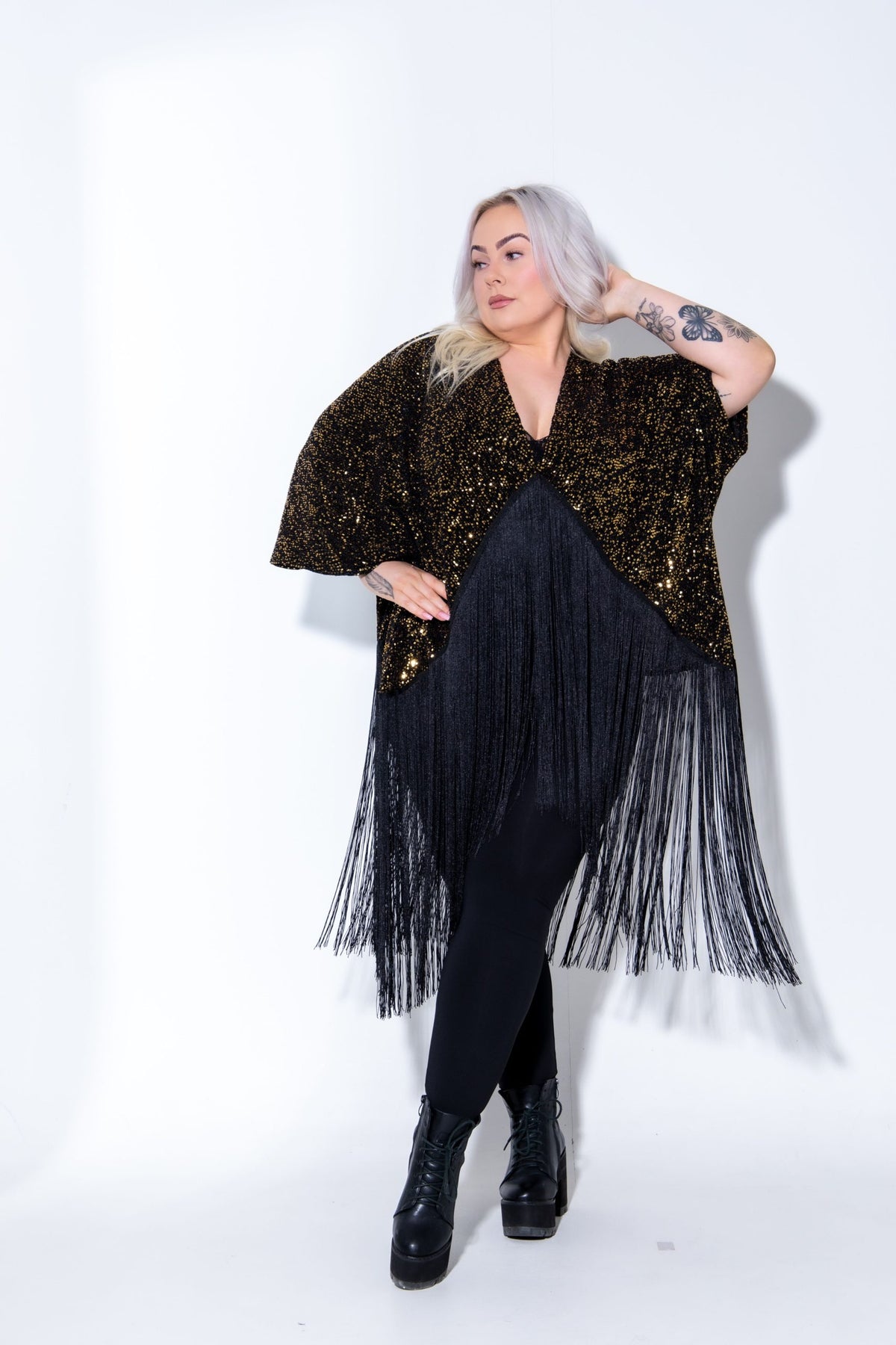 Kimono Svartur+Gull 50cm Kögur