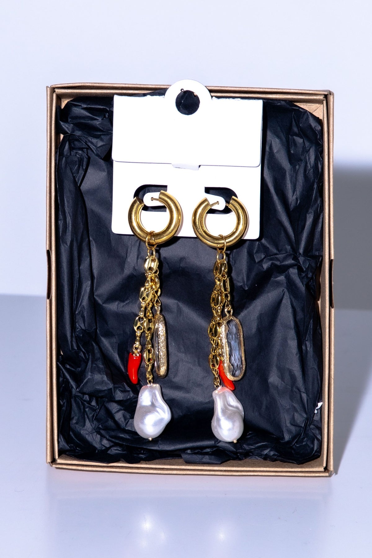 Chili Pearl Statement Hoops