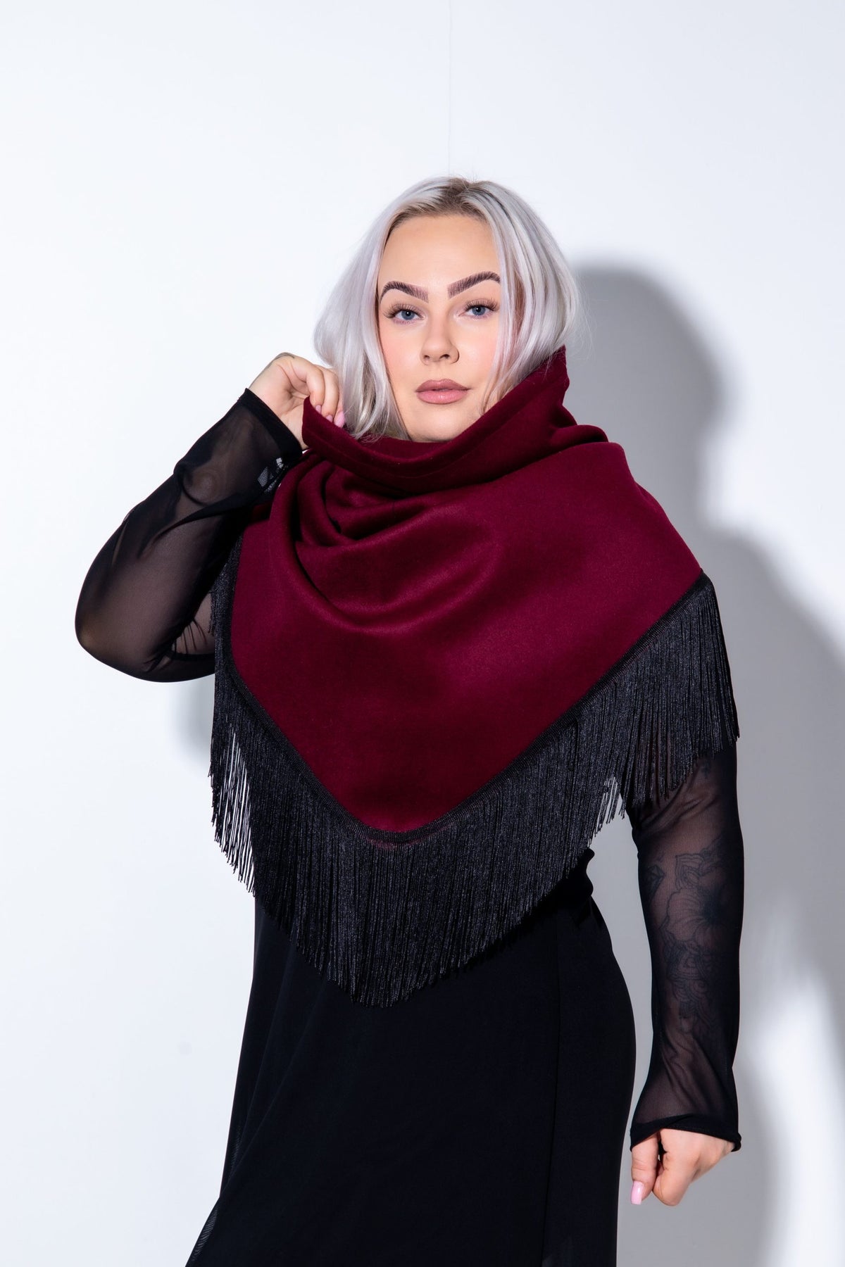 Lykkja Kögurklútur Bordeaux Ullar