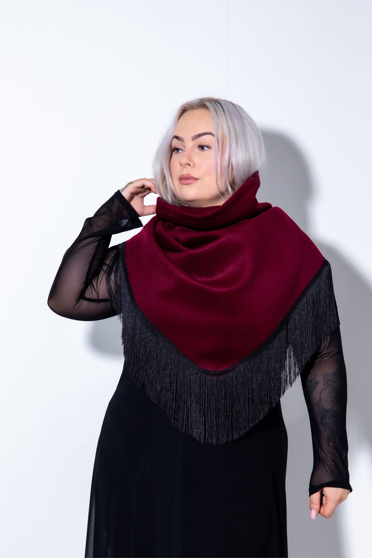 Lykkja Kögurklútur Bordeaux Ullar